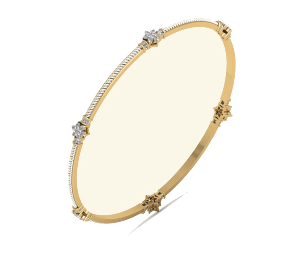 Diamond Station Bangle — Slim