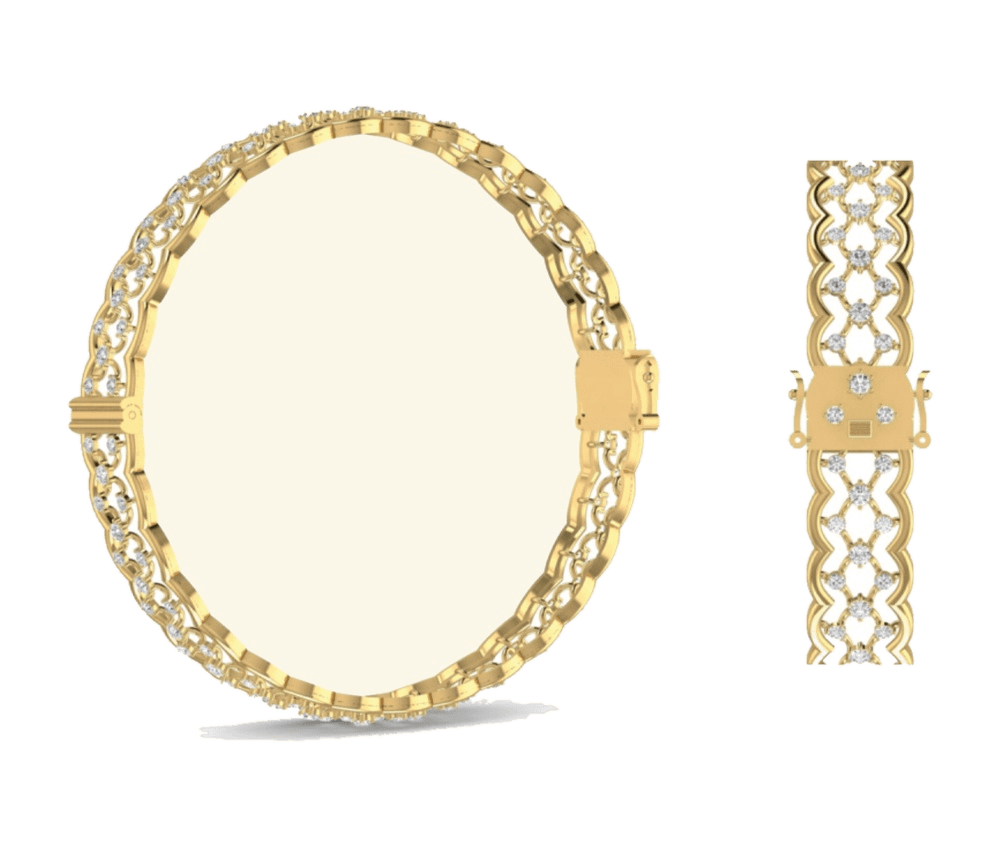 Pavé Trim Hinged Bangle