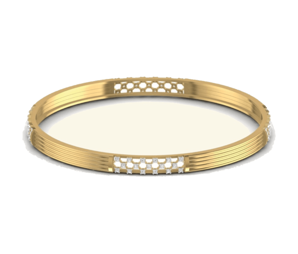 Block-Set Diamond Bangle