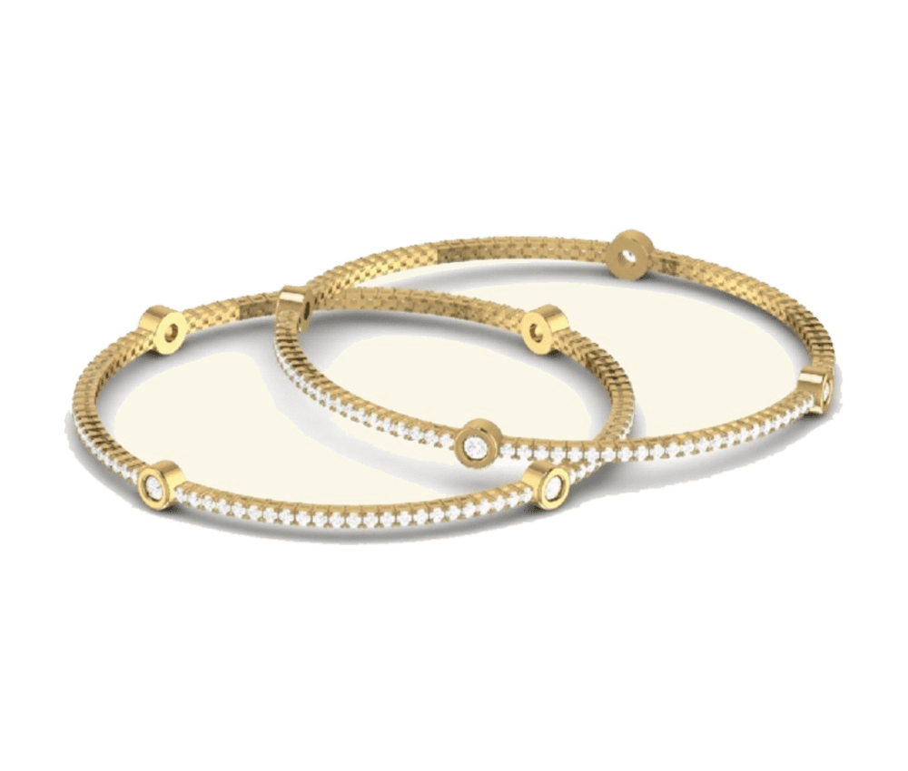 Triple-Station Pavé Bangle