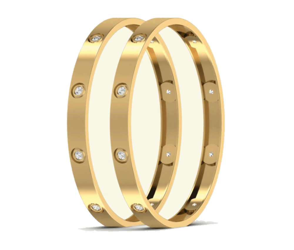 Twin Smooth-Edge Diamond Bangle