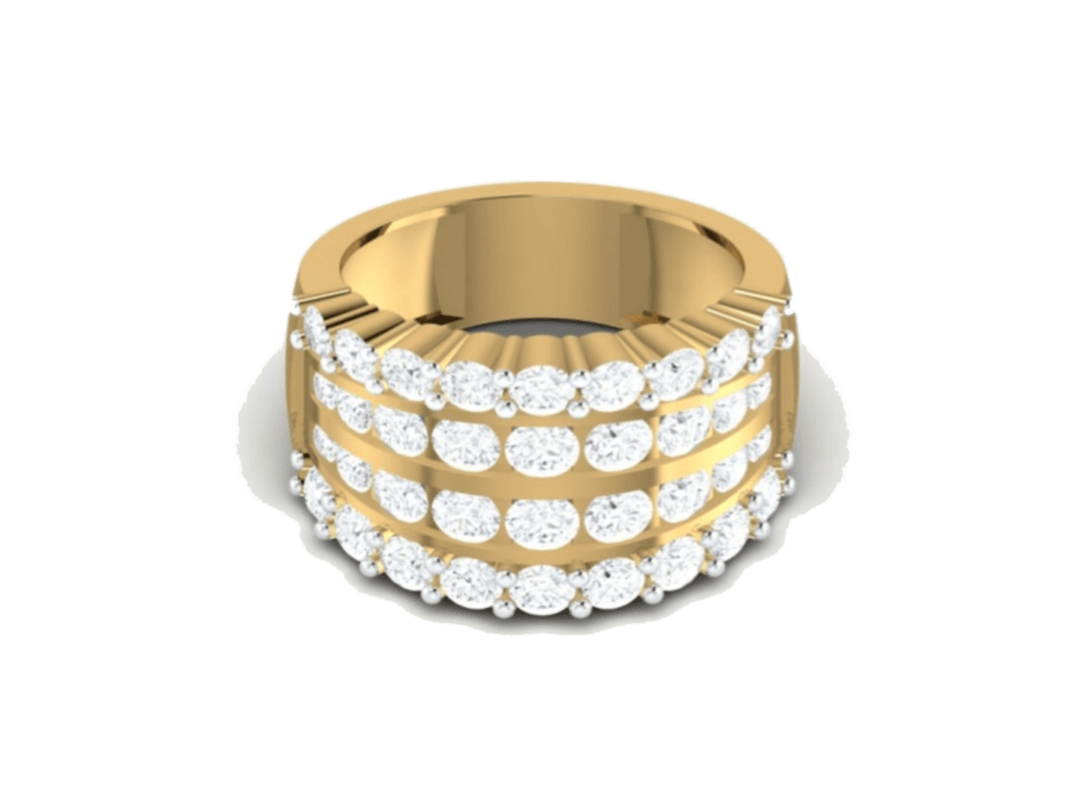 Triple-Row Pavé Cigar Band