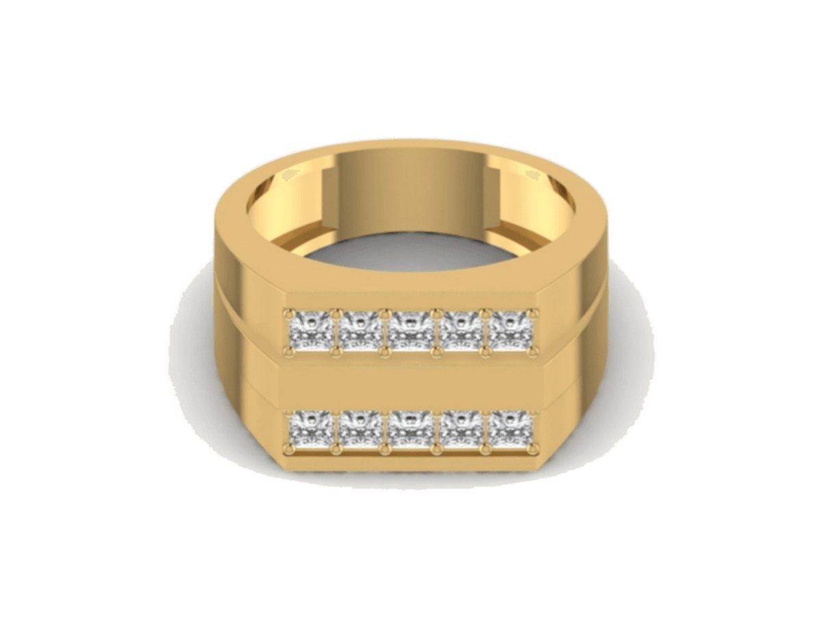 Double-Row Pavé Band — 14K