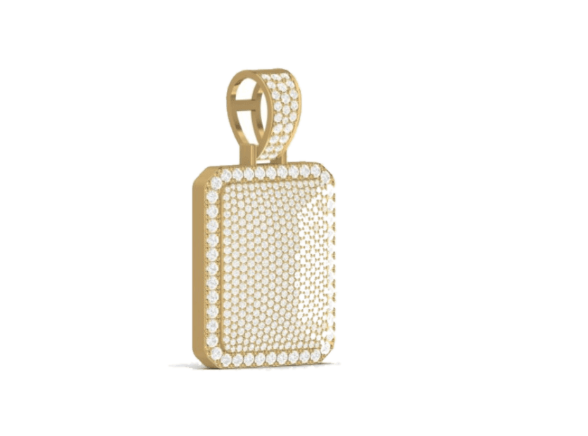 Rectangular Iced Pendant