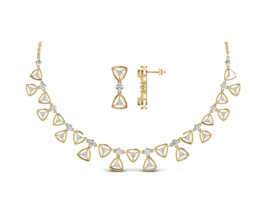 Bridal Triangle-Station Necklace