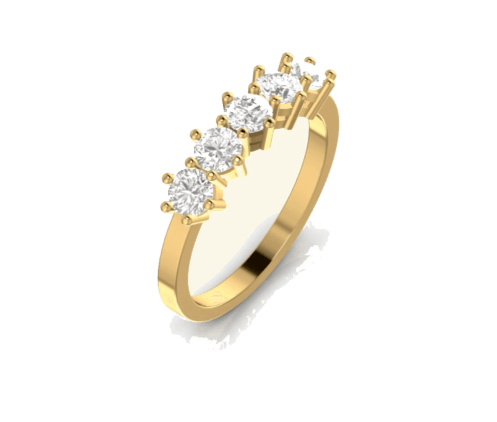 Bridal 3-Stone Pavé Ring