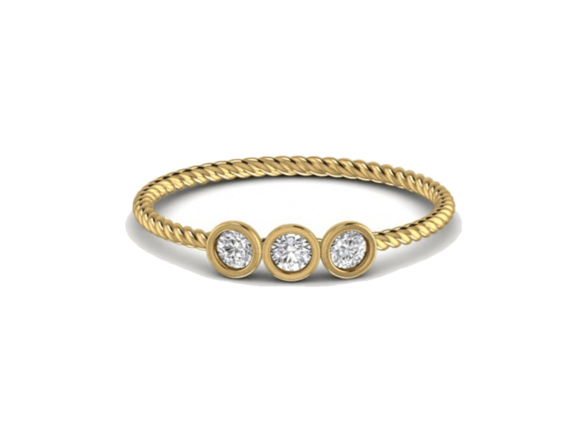 Three-Stone Bezel Band