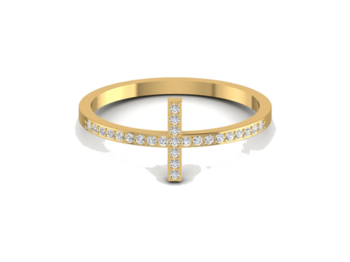 Cross-Bar Pavé Band