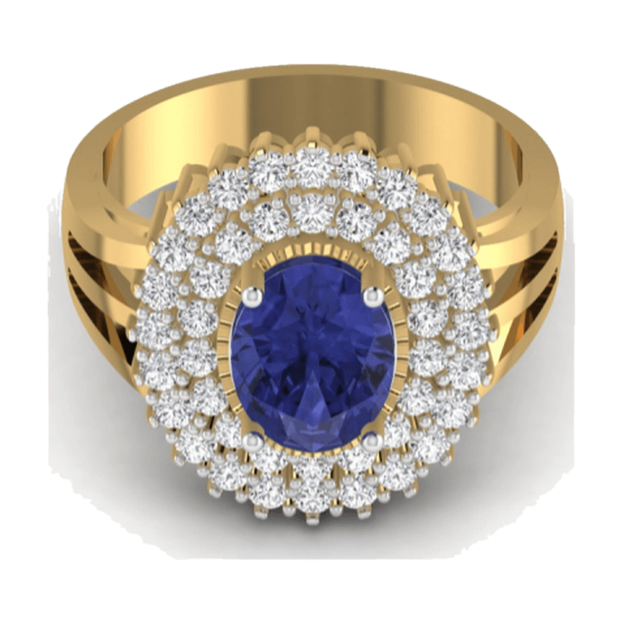 Sapphire Halo Cocktail Ring