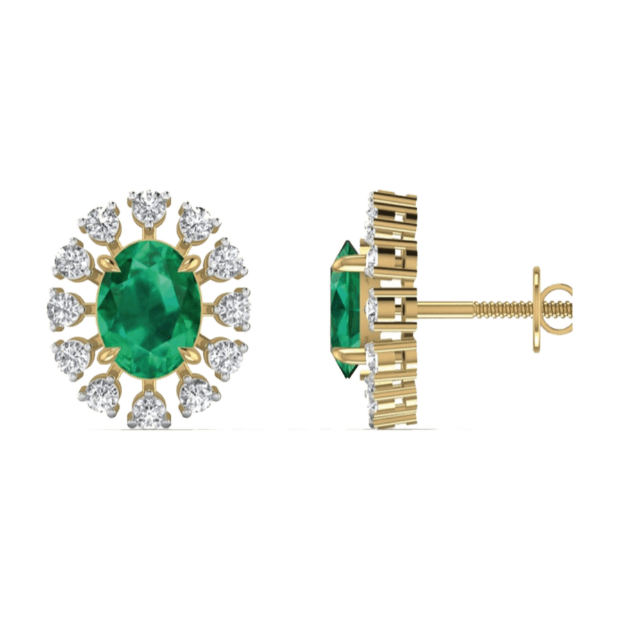 Emerald Drop Pavé Earrings